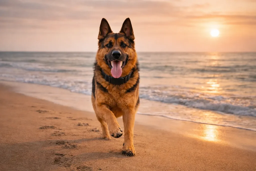 Dog on beach